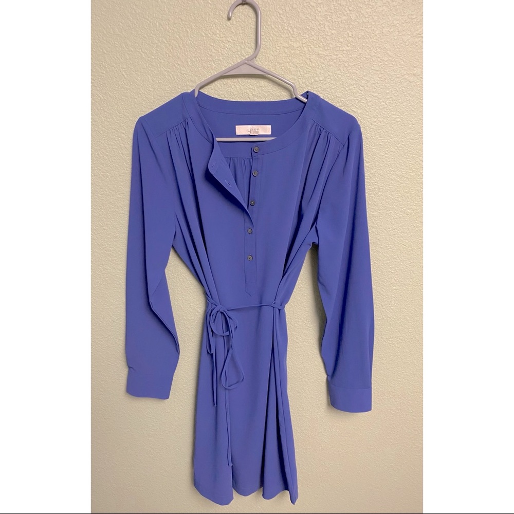 Shirt dress with skinny tie waist